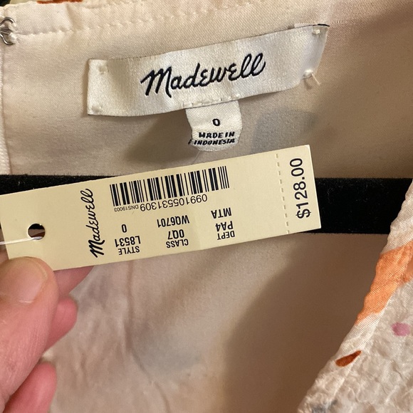 Madewell Tie-Waist Midi Dress in Terrazzo NWT - Picture 6 of 9